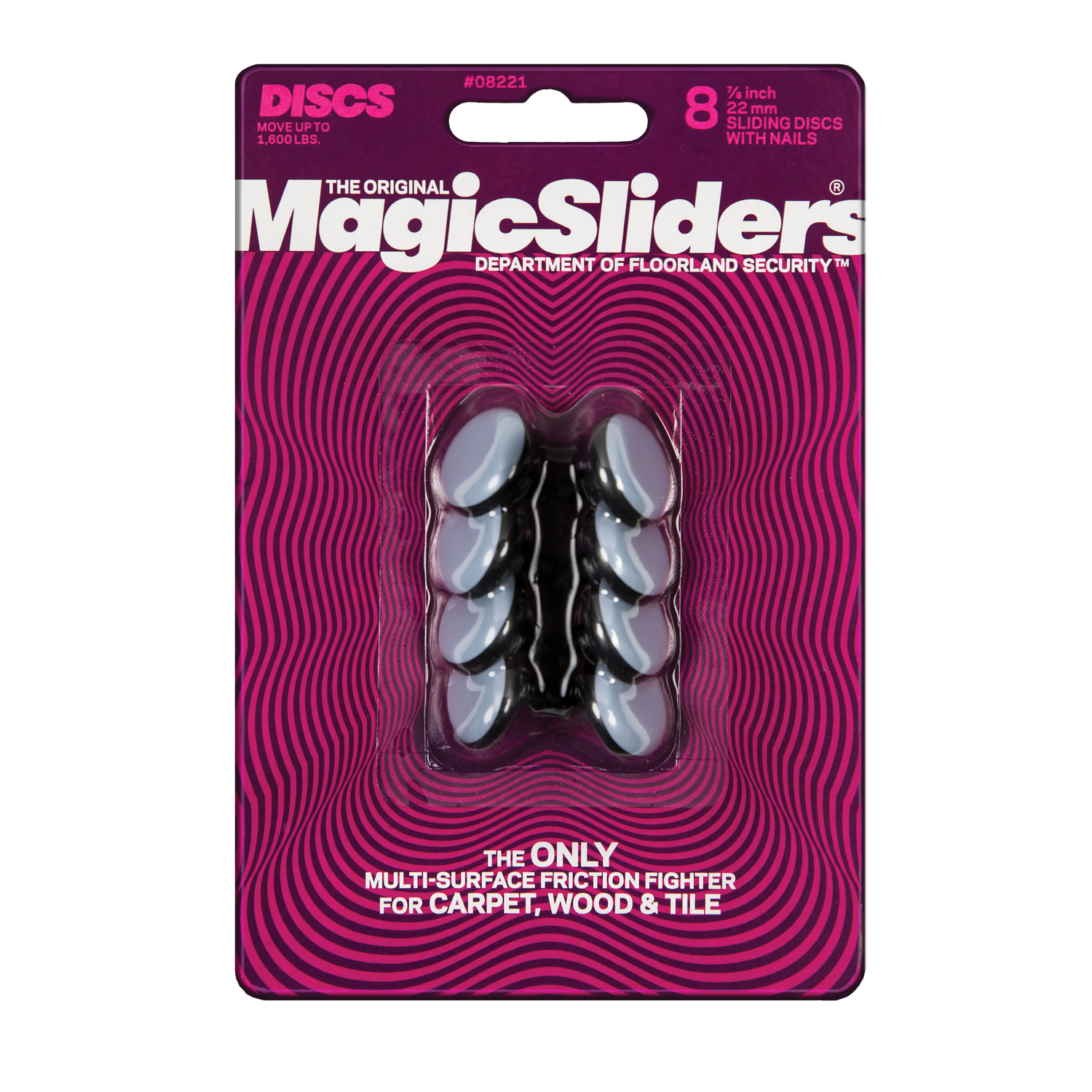 Magic Sliders 7/8 In. Round Nail on Furniture Glide,(8-Pack)