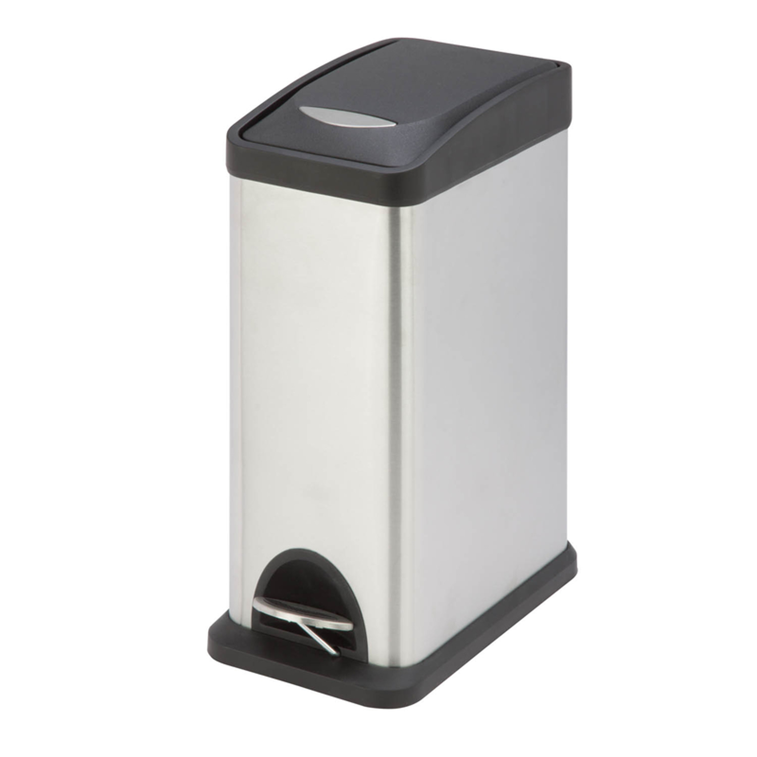 8 Liter Satin Stainless Steel Step-on Wastebasket With Plastic Inner Bucket