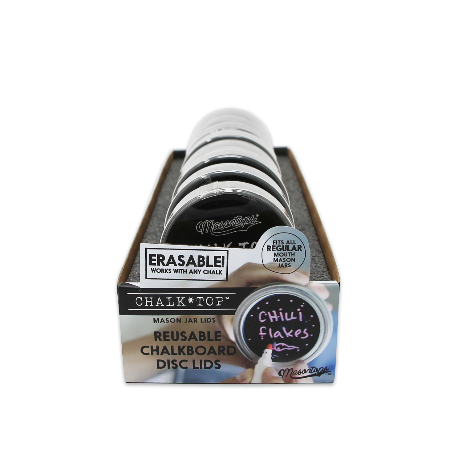 Masontops Regular-Mouth Chalk Top Canning Jar Lids (8-Count)