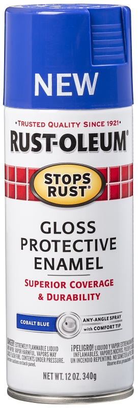 Stops Rust Enamel Spray Paint, Gloss Cobalt Blue, 12-oz.