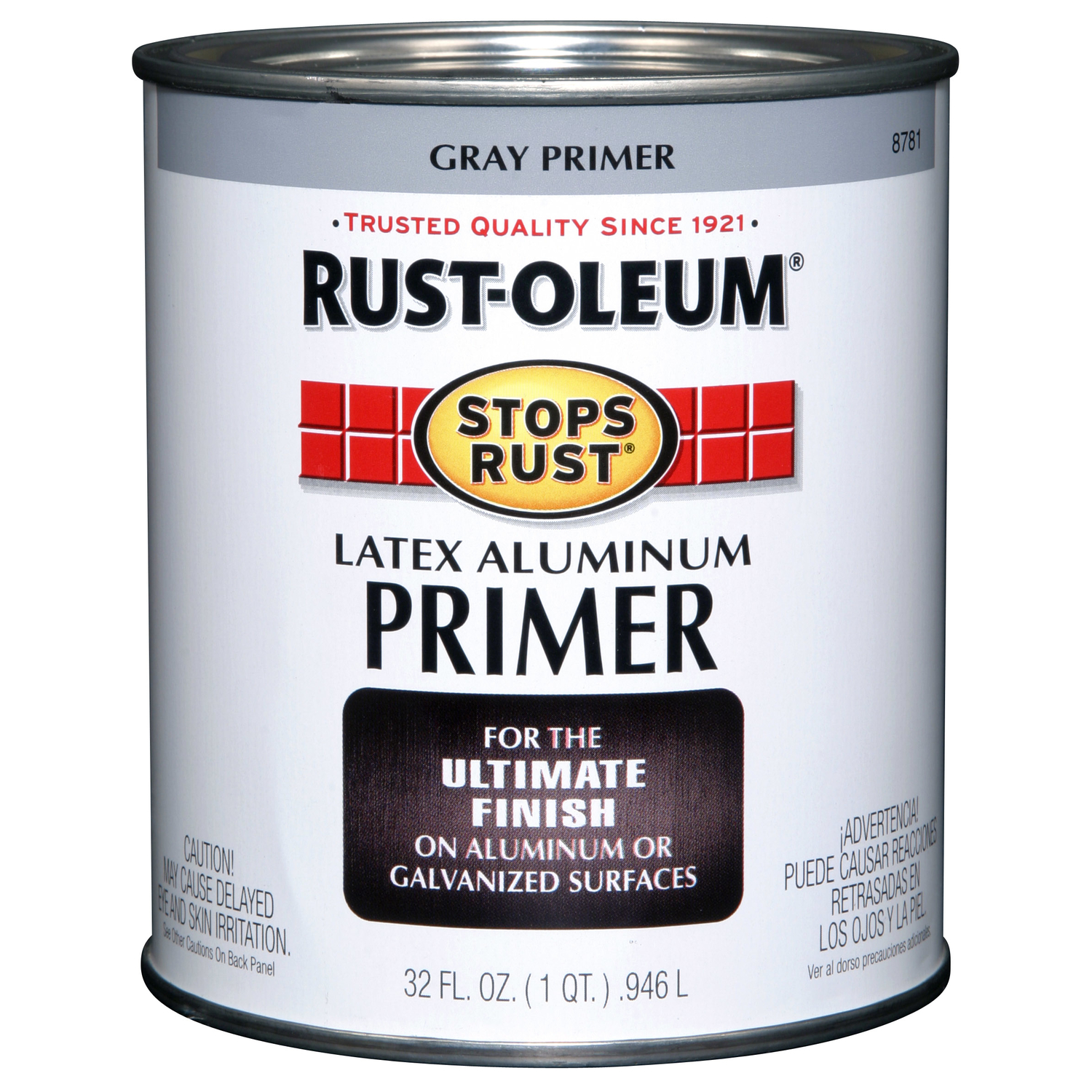 Stops Rust Gray Flat Latex Aluminum Primer, 1 Quart - Superior Adhesion