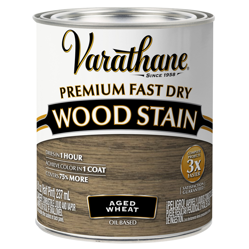 Varathane Fast Dry Aged Wheat Urethane Modified Alkyd Interior Wood Stain, 1/2 Pt.