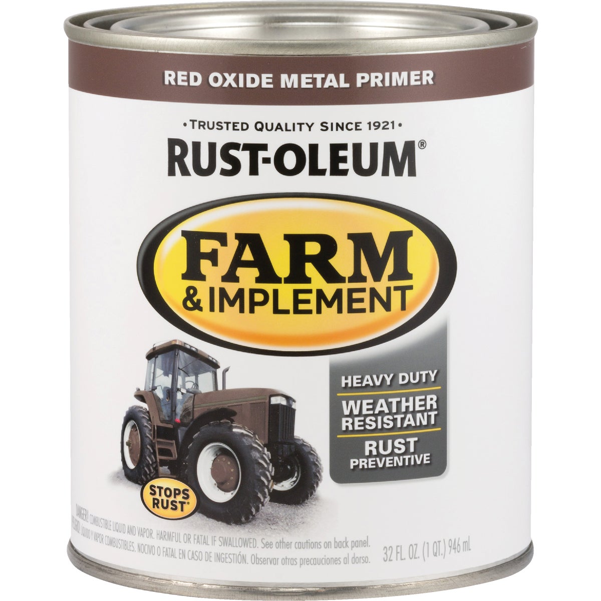1 Quart Red Oxide Metal Primer Gloss Farm & Implement Enamel