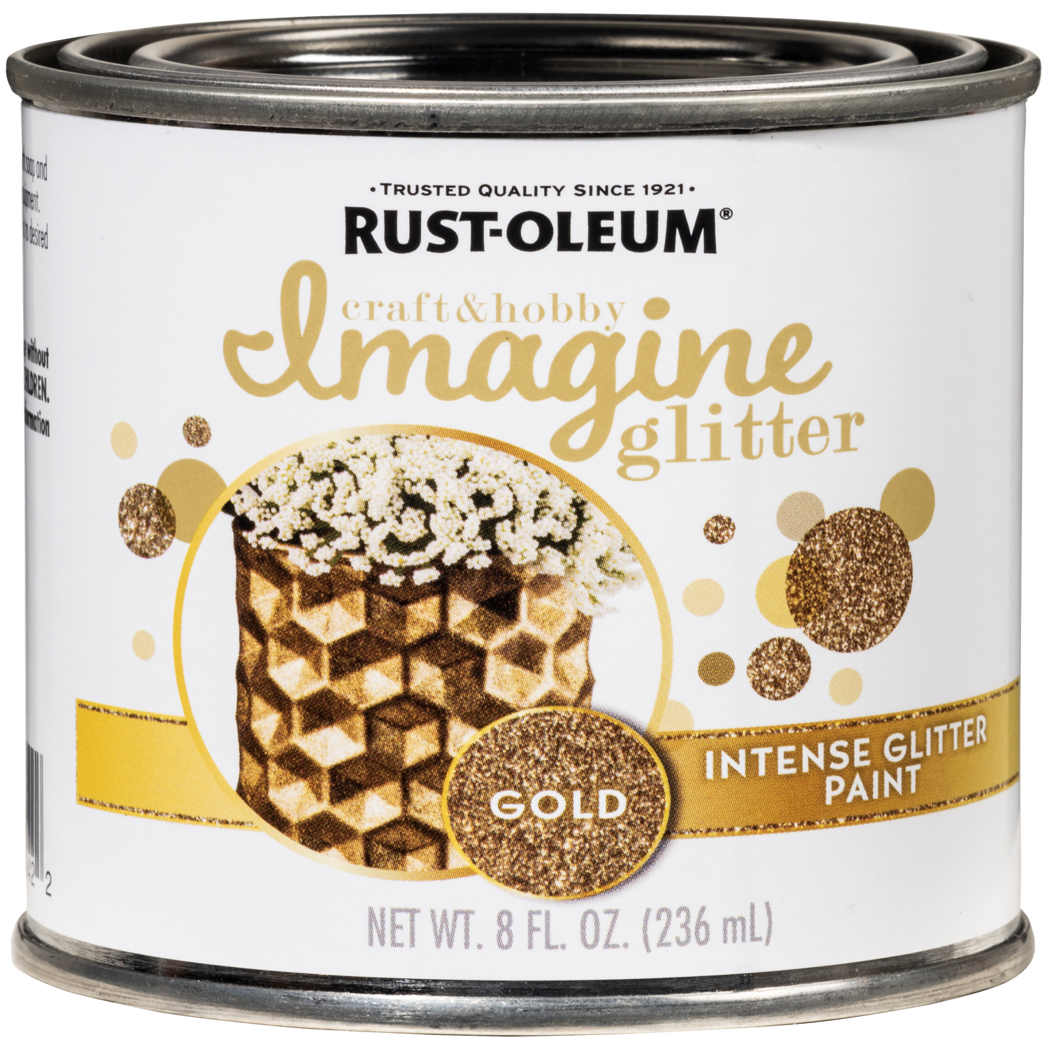 Imagine 8 Oz. Intense Gold Glitter Paint For Craft & Hobby Projects