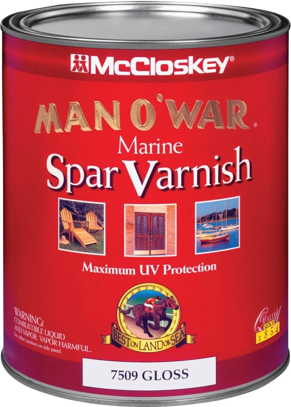 Man O'war Gloss Spar Marine Varnish, 1 Quart For Interior & Exterior Use