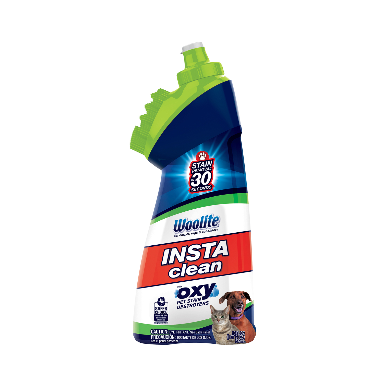 Bissell Woolite InstaClean Pet Stain & Odor Remover – 18 fl oz Liquid with Brush Head