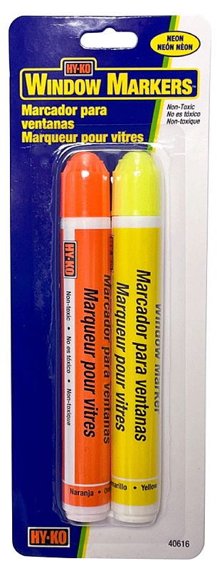Hy-Ko Orange & Yellow Neon Window Marker (2-Pack)