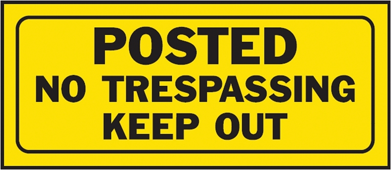 Weather-resistant Plastic Posted No Trespassing Keep Out Sign 6" X 14"