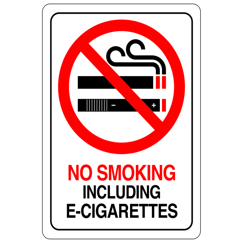 Hy-Ko Plastic Sign, No Smoking Including E-Cig