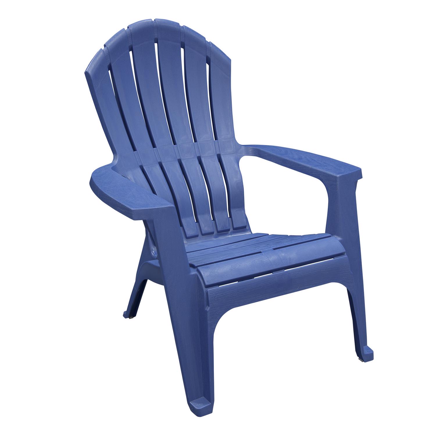 RealComfort Resin Adirondack Chair, Ergonomic, Blue