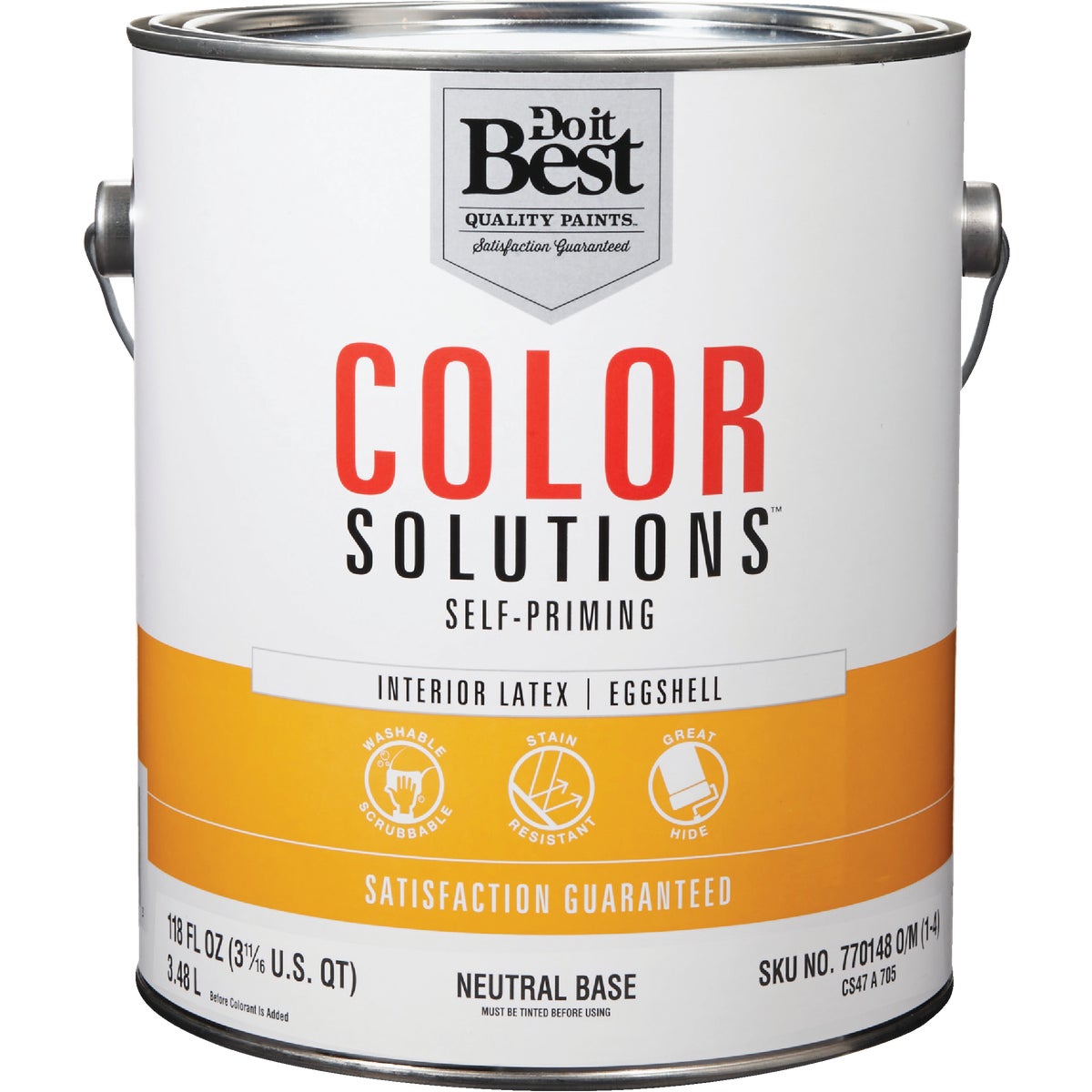Self-priming Latex Eggshell Interior Wall Paint, Neutral Base, 1 Gallon