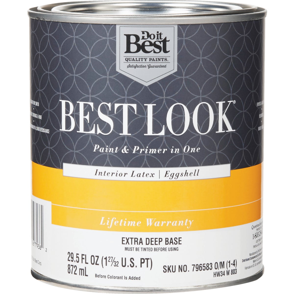 Best Look Latex Premium Eggshell Interior Wall Paint & Primer, Extra Deep Base, 1 Quart