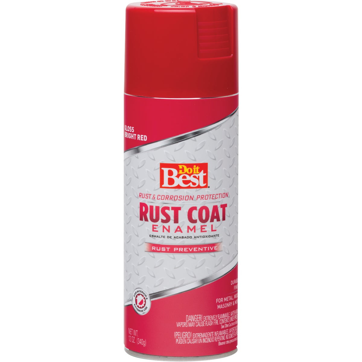 Rust Coat Gloss Bright Red 12 Oz. Anti-rust Spray Paint - Durable Finish