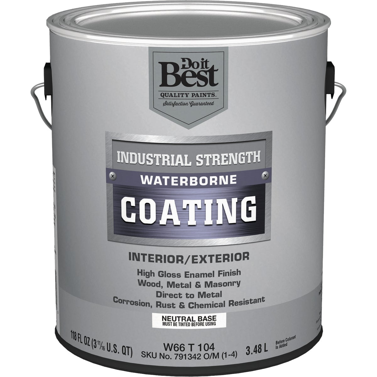 Neutral Base Waterborne Industrial Enamel, 1 Gallon High Gloss Paint