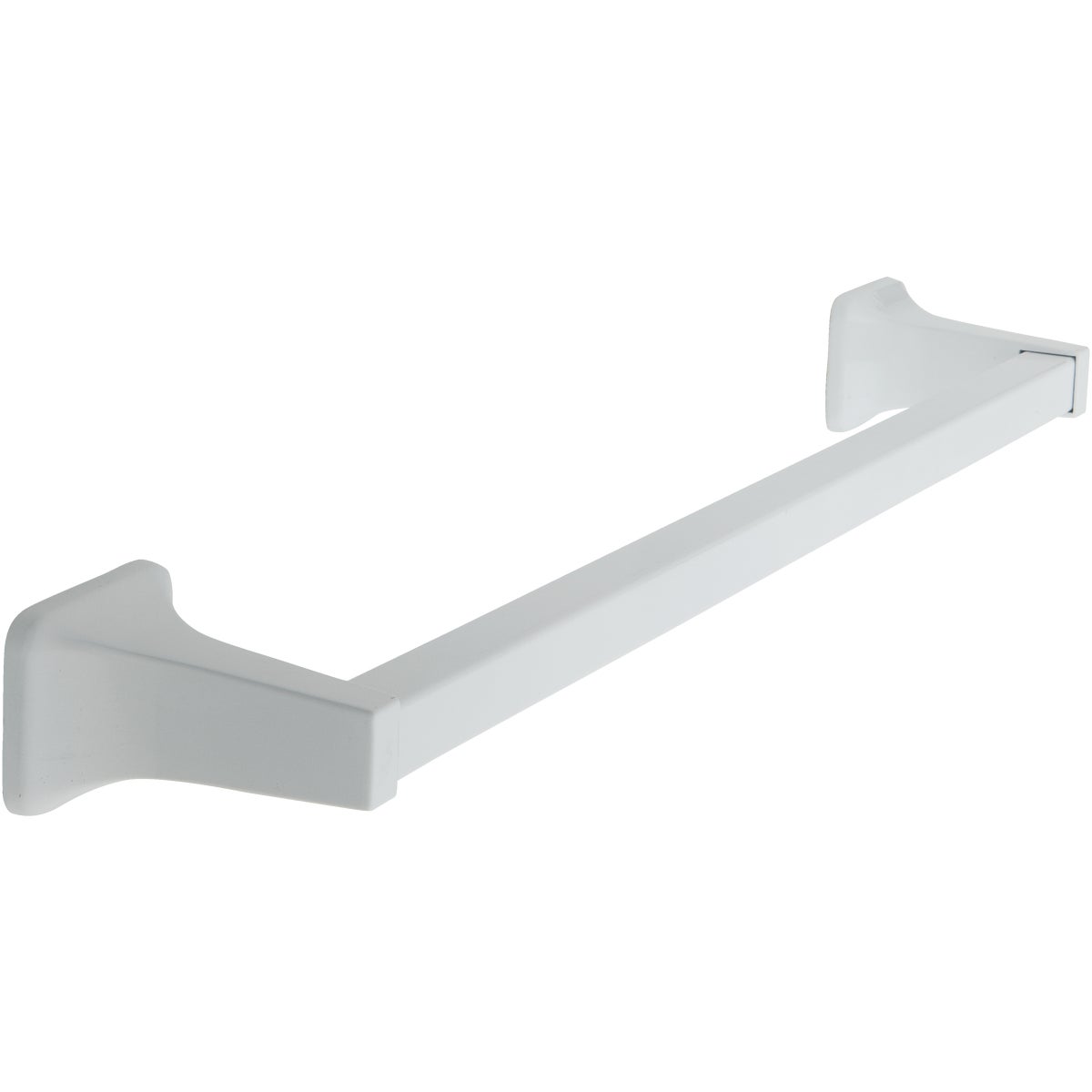 Vista 18 Inch White Zinc Towel Bar With Concealed Mounting Screws