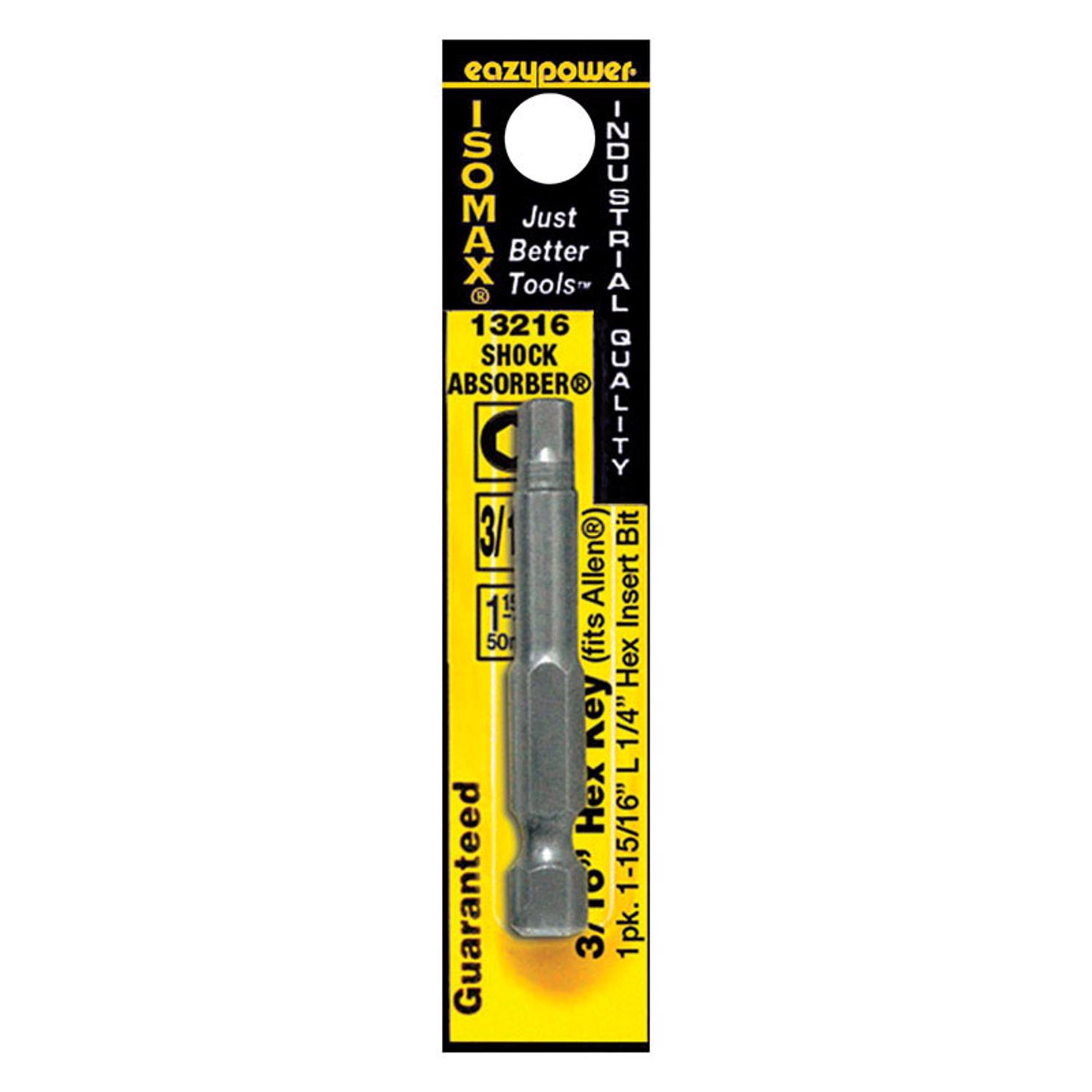 Isomax Hex 3/16 In. X 2 In. L Power Bit Hex Key Chrome Vanadium Steel