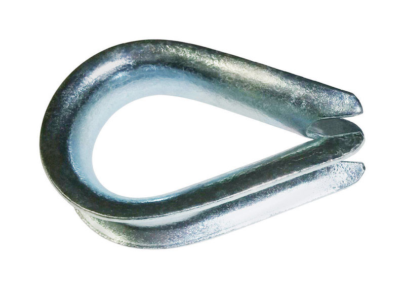 Electrogalvanized Steel Wire Rope Thimble 2-1/2 In. Length For 3/8 In. Rope