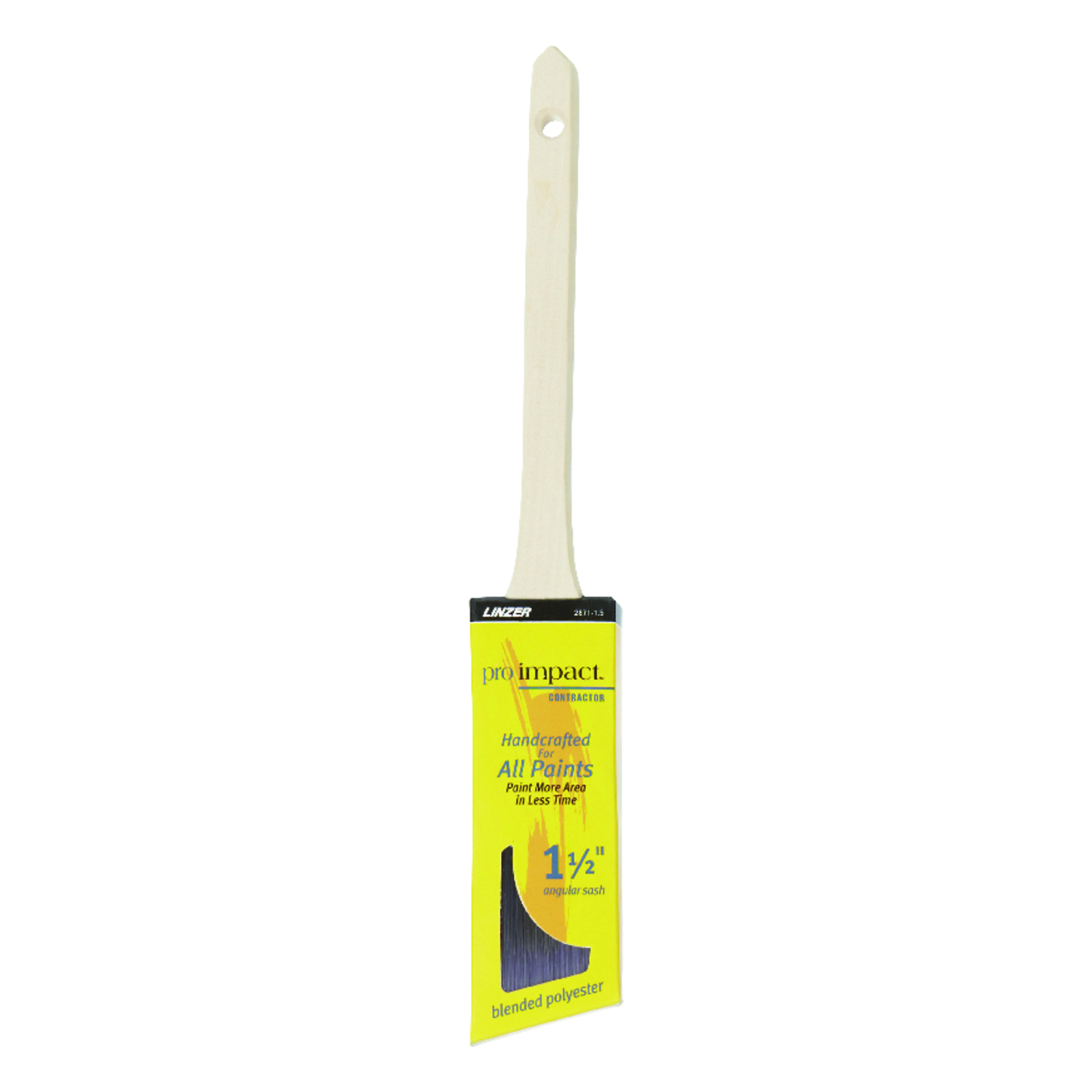 Pro Impact 1-1/2 In. Thin Angle Contractor Paint Brush With Wood Handle