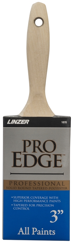 Pro Impact 3 In. Flat Polyester Blend Paint Brush With Wood Handle
