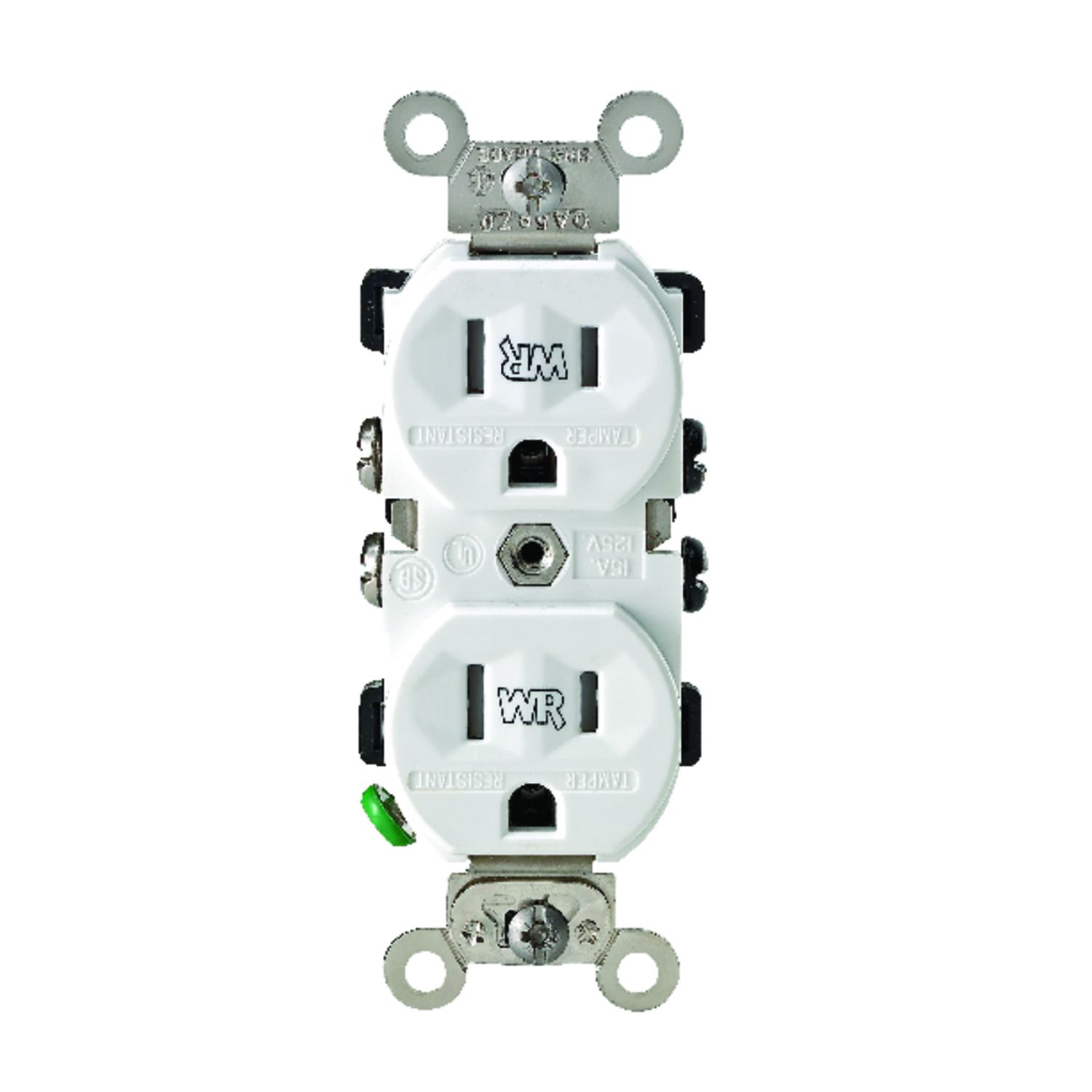 Leviton 15A White Tamper & Weather Resistant Commercial Grade 5-15R Duplex Outlet