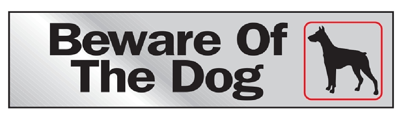 2x8 Beware Of The Dog Self-adhesive Vinyl Sign