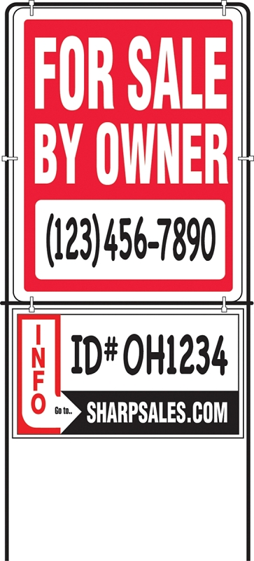 14x18 For Sale By Owner Sign With Durable Metal Frame