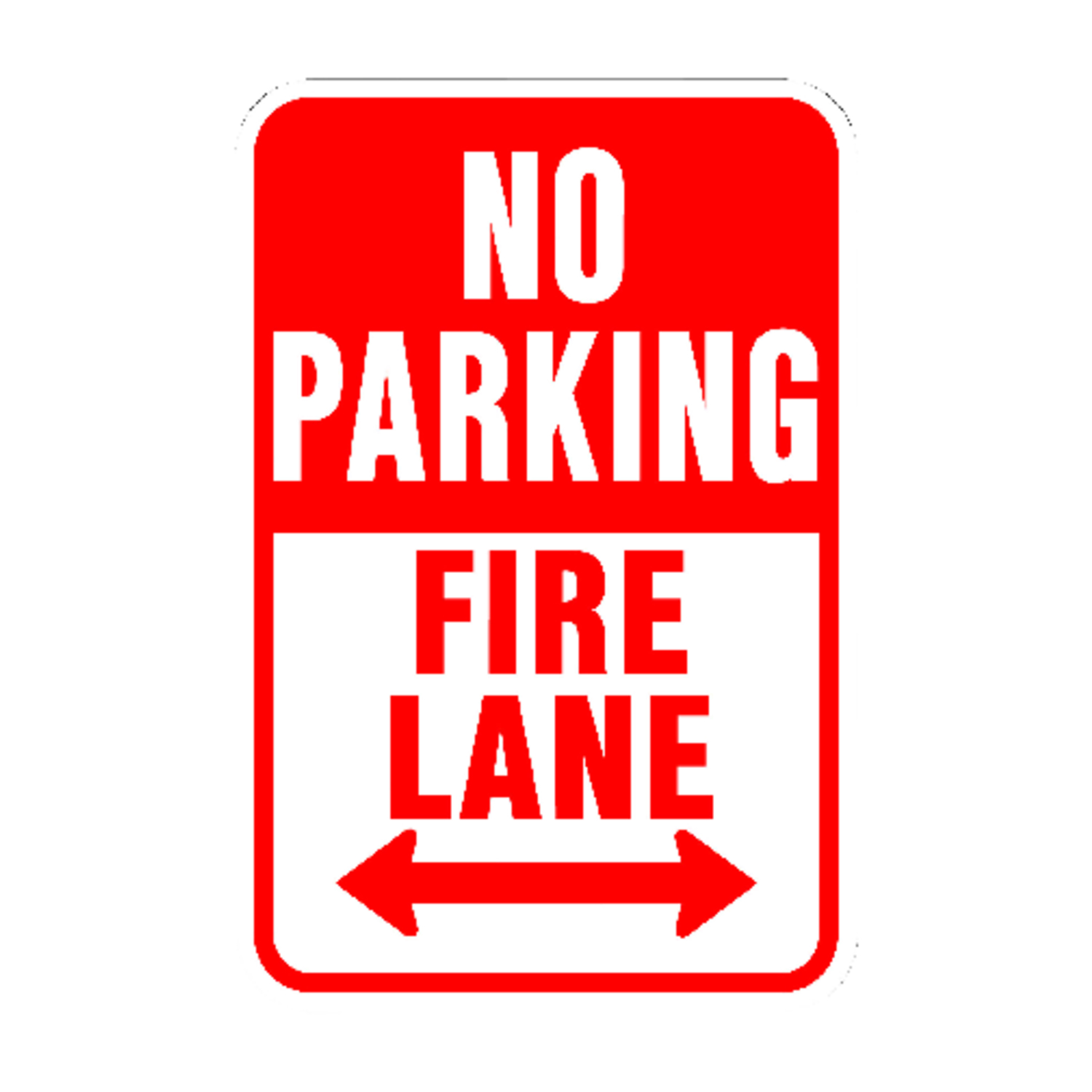 Heavy-duty Aluminum No Parking Fire Lane Sign 18 In. H X 12 In. W
