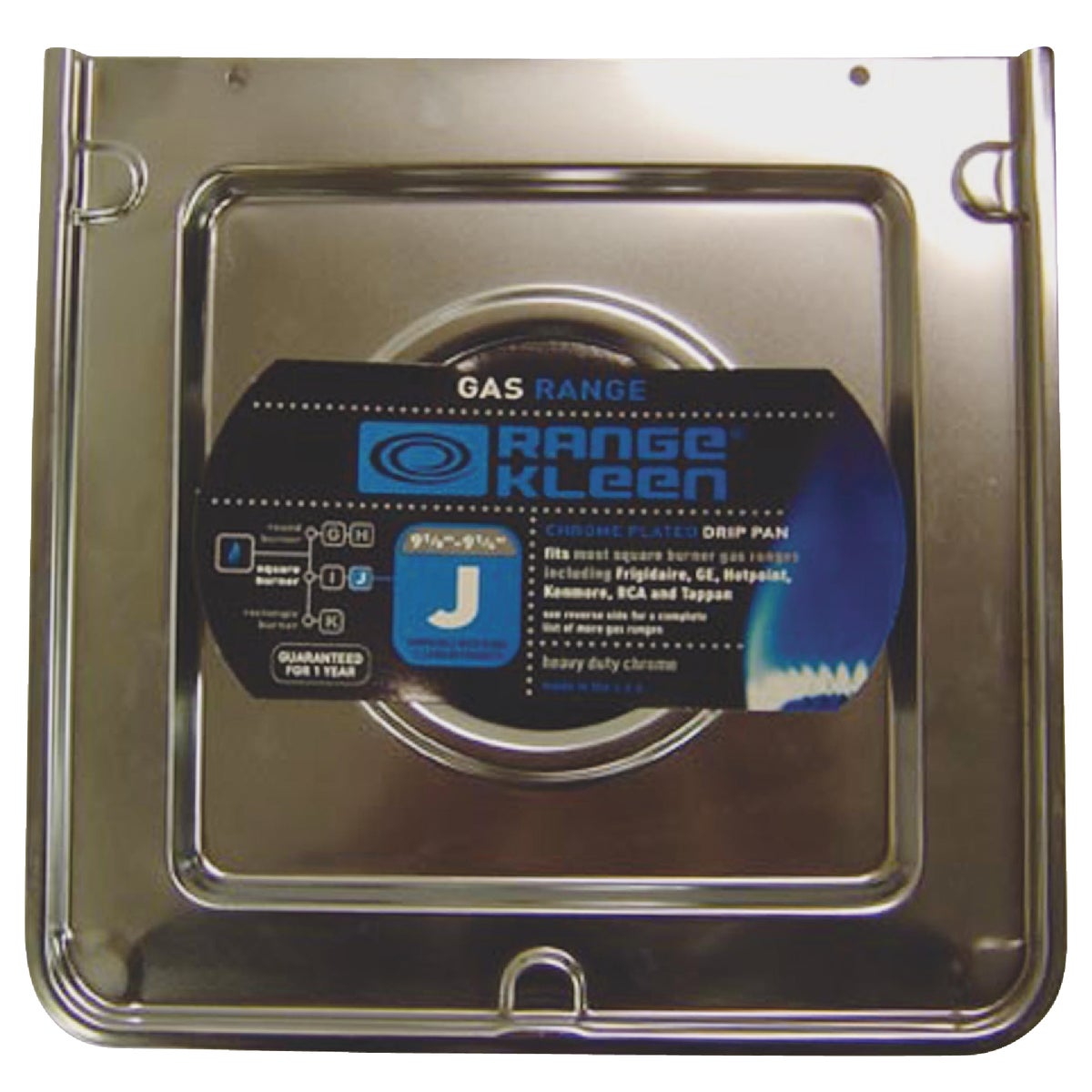 Gas Style J Square Chrome Drip Pan 9.25 In. W X 10.25 In. L