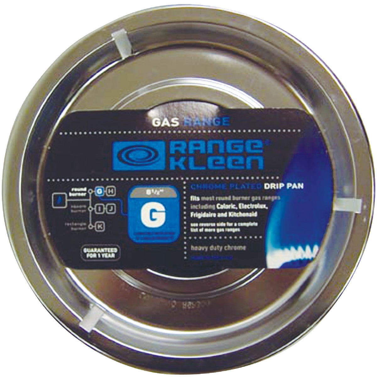 8-1/4" Style G Round Chrome Gas Range Drip Pan
