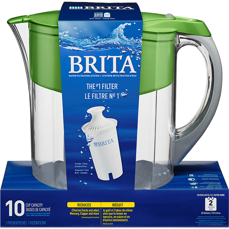 Brita Large Tahoe Teal 10-Cup Water Filter Pitcher