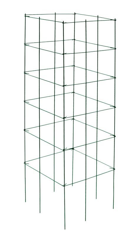 46 In. Galvanized Wire Square Tomato Cage Tower - Durable Plant Support