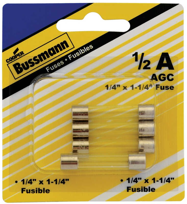 Bussmann 1/2-Amp 250-Volt AGC Glass Tube Automotive Fuse (5-Pack)