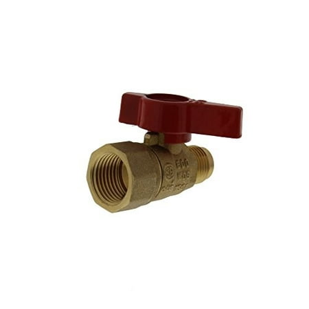 2494 Forged Brass Gas Ball Valve 3/8" Flare X 1/2" Female Fpt