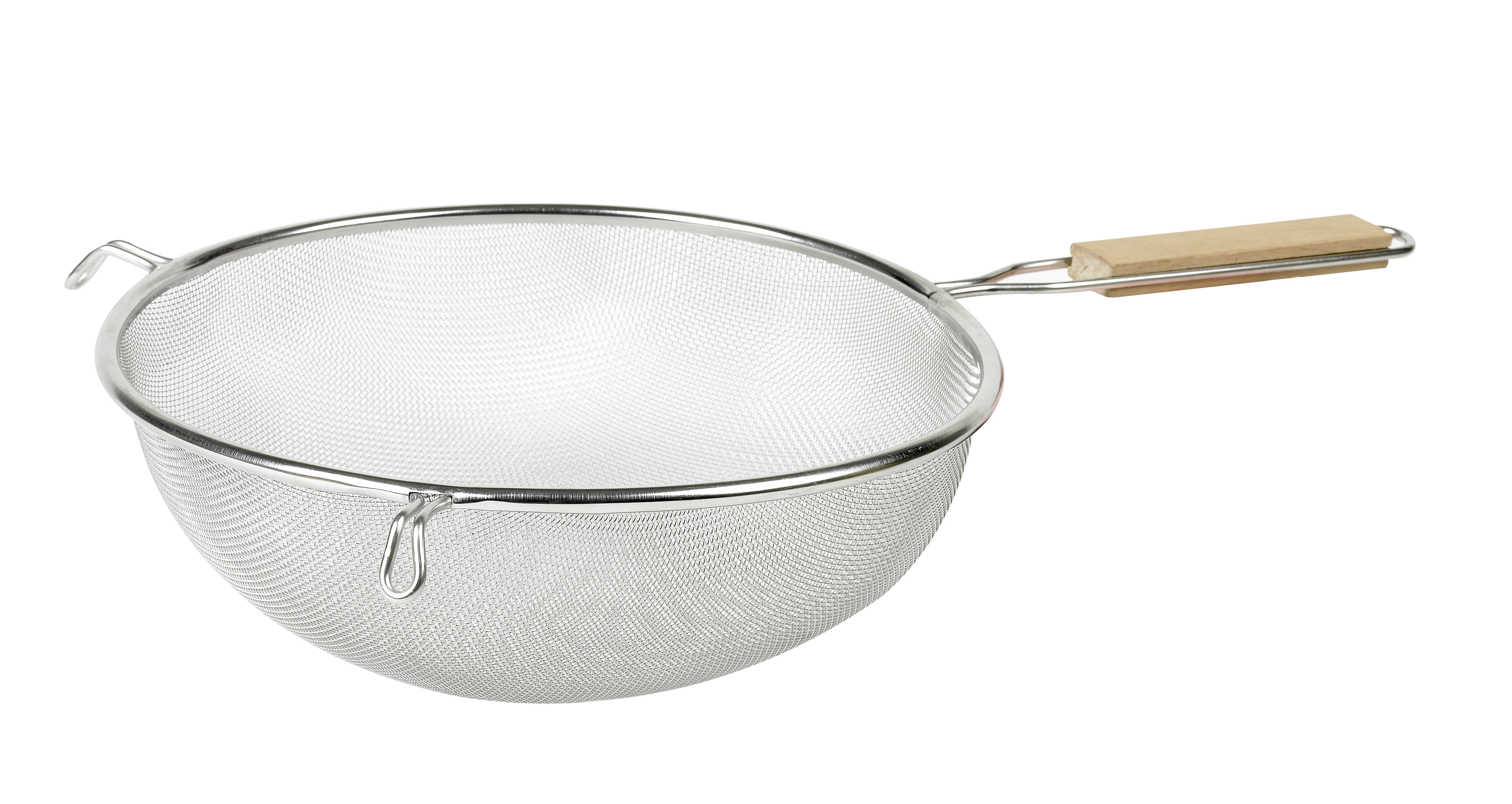 Imu-71192 4 Inch Stainless Steel Strainer With Wooden Handle