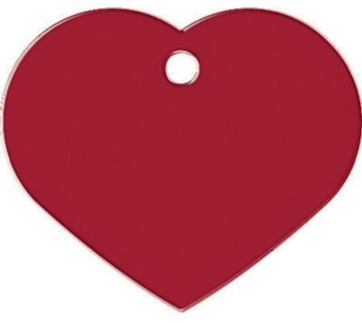Kaba TAG-HEART-3L Heart Shape Pet Tag Red - Large - Pack Of 10