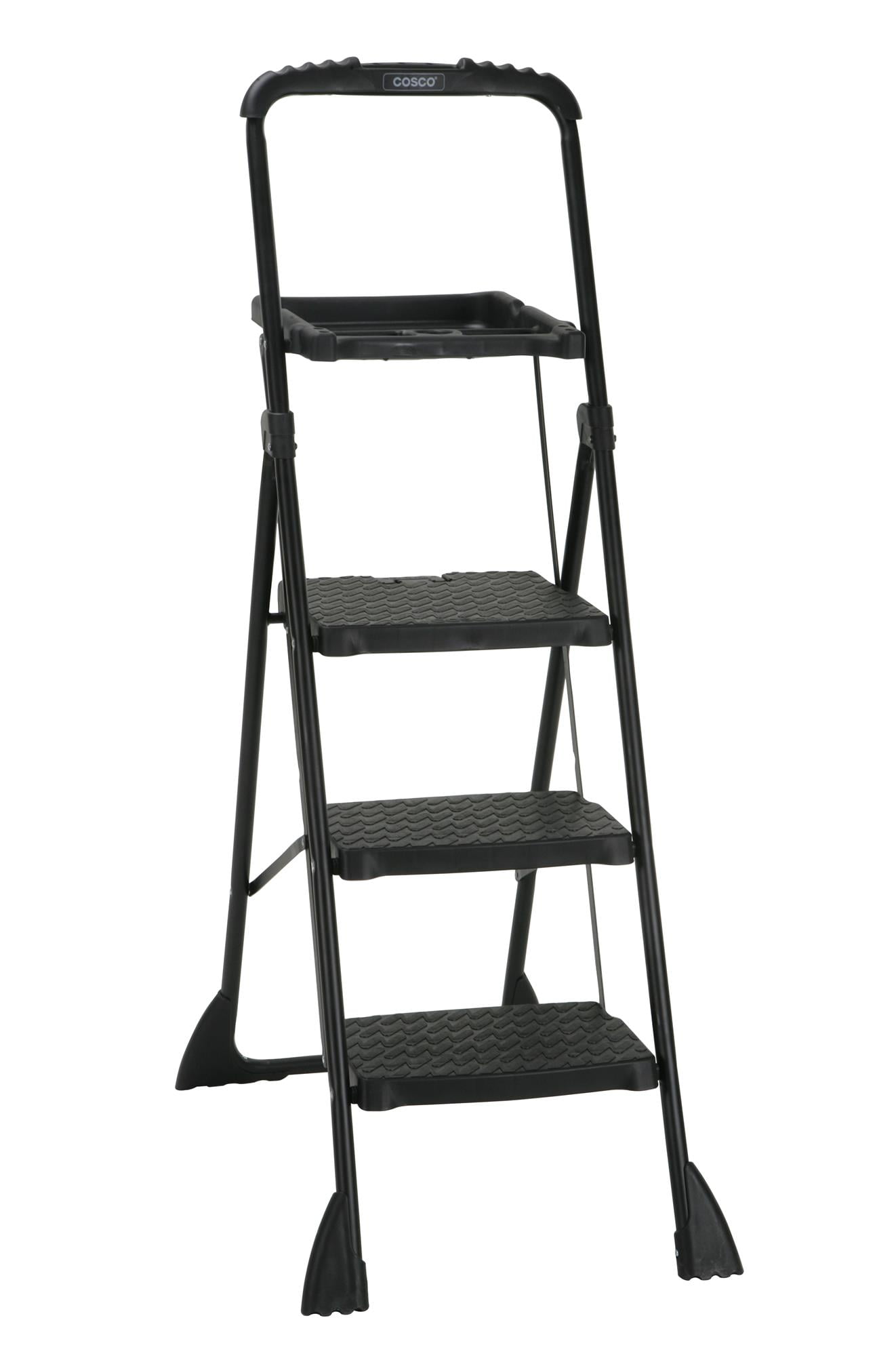 60.98 In. H X 21.65 In. W X 3.31 In. D 250 Lb. Capacity 3 Step Steel Folding Step Stool
