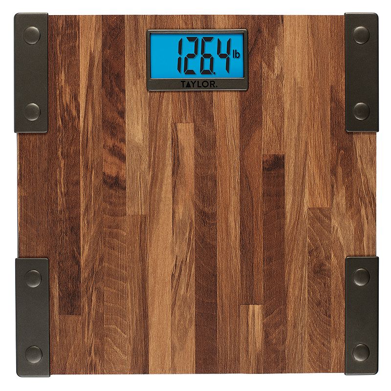 Farmhouse Style Digital Bathroom Scale With 440 Lb Capacity And Glass Design