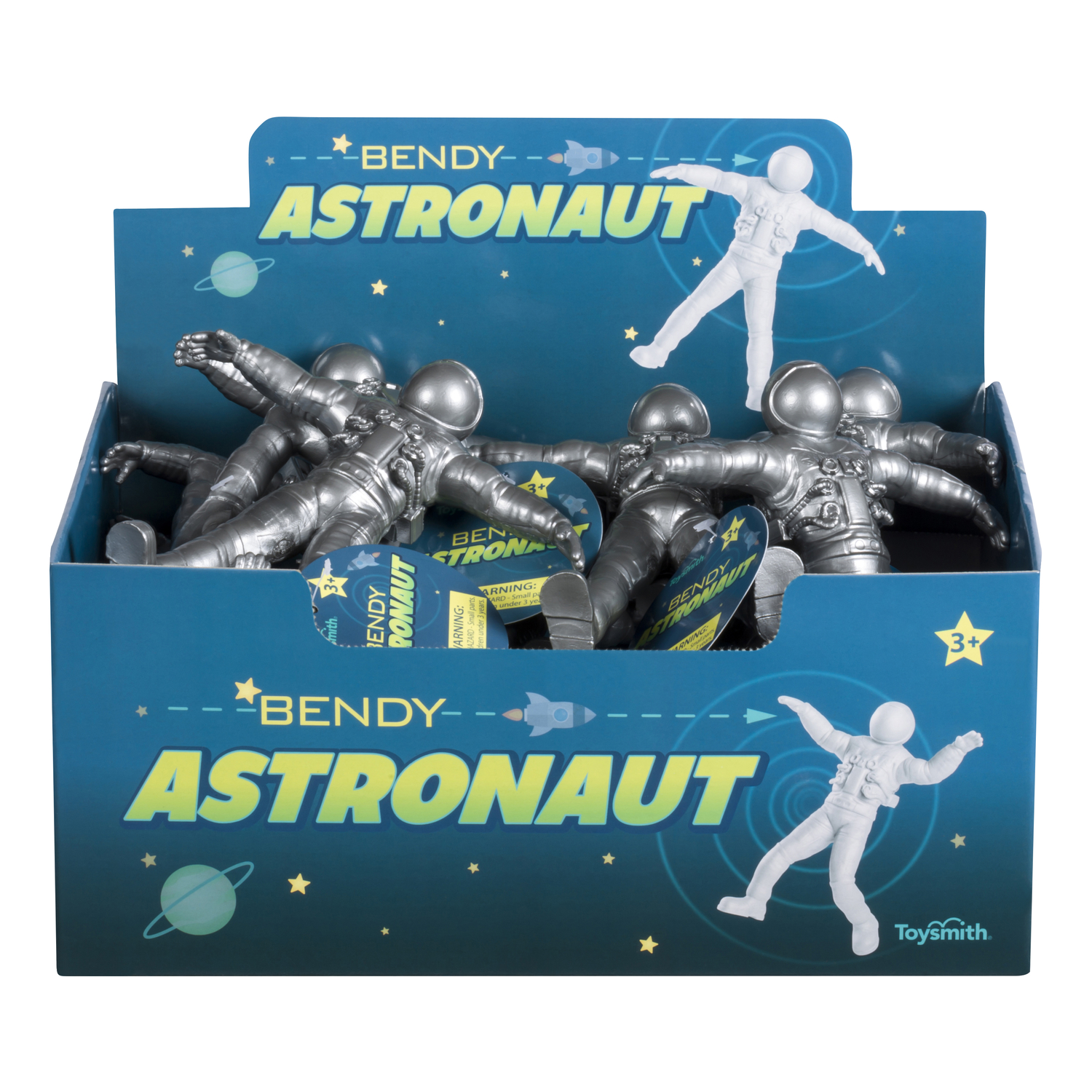 Bendy Astronaut Plastic Gray - Flexible Poseable Space Toy