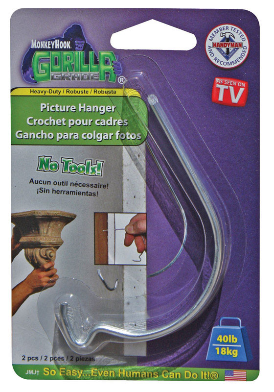 Monkey Hook Gorilla Grade Hanger with Perfect Install Guide (4-Count)