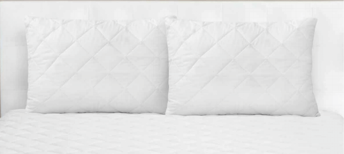 Luxury Embossed Pillow Protector Set Of 2 For King Size White