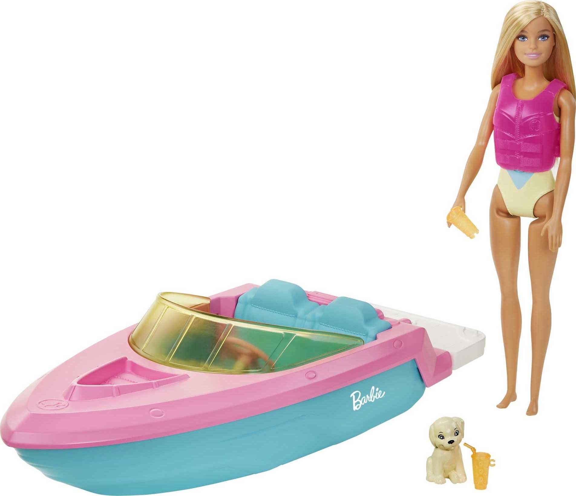Doll And Boat Playset With Accessories - Pink