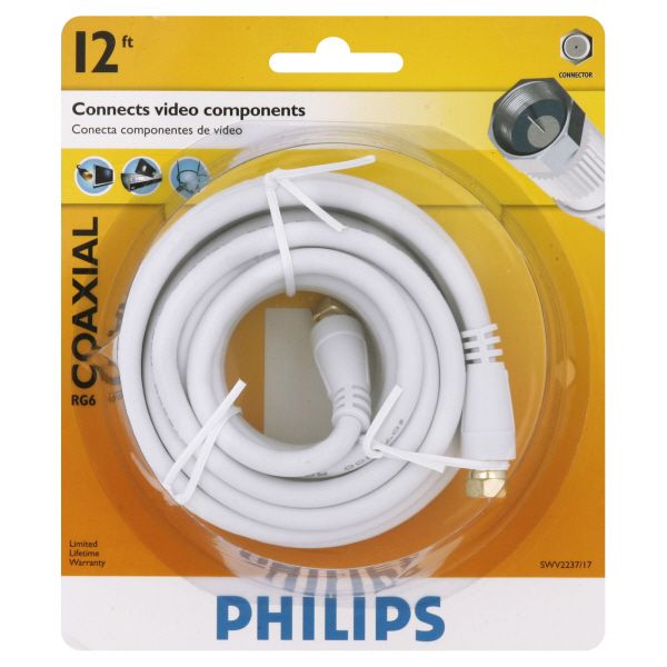 Swv2237/17 Rg6 F-type Coaxial Cable, 12 Feet