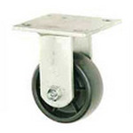 Rigid Plate Caster 3.5" Soft Rubber Wheel 200 Lb. Capacity
