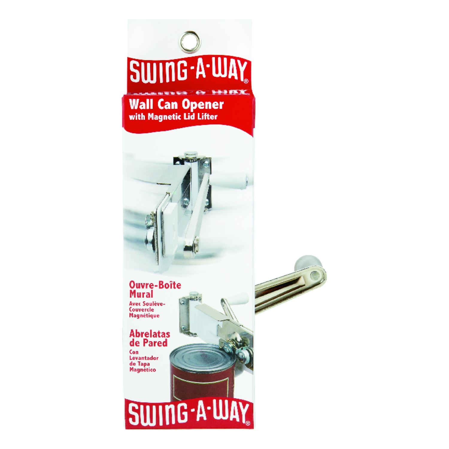 White Magnetic Wall Mount Can Opener With Lid Lifter