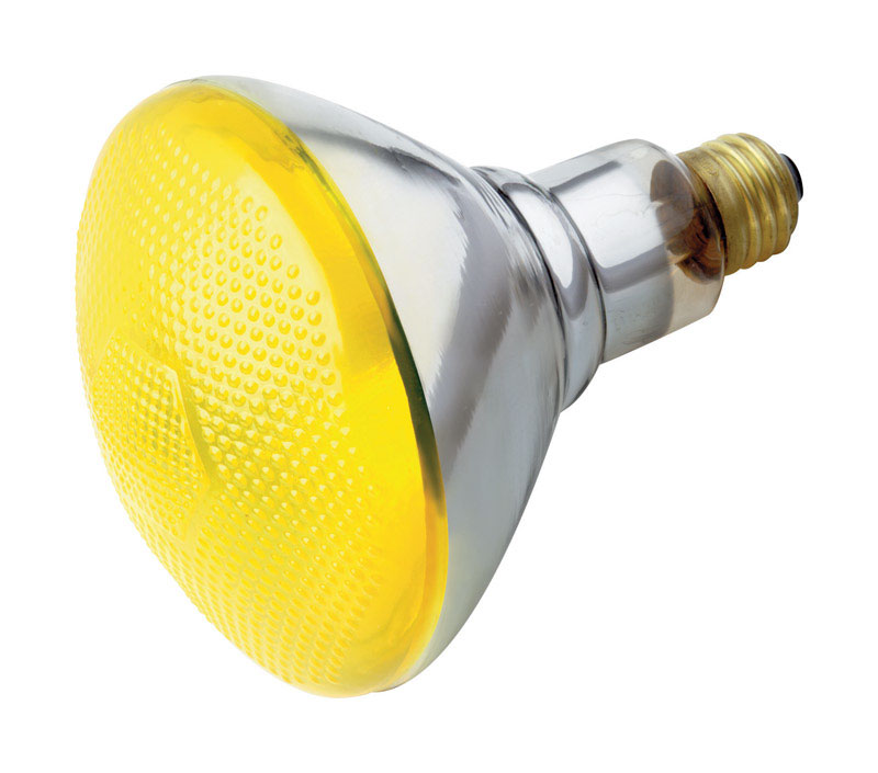 Satco 100W Yellow Medium Base BR38 Incandescent Bug Floodlight Bulb