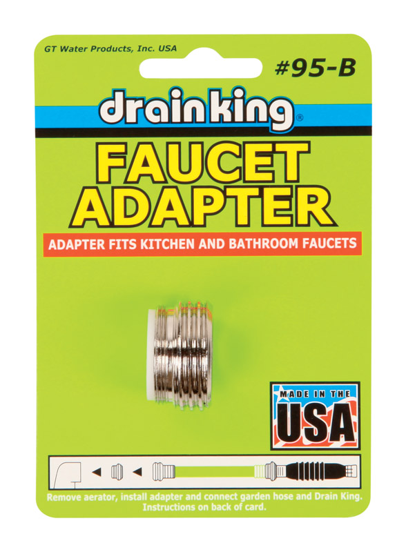 G. T. Water Female Faucet Adapter for Drain King, Brass