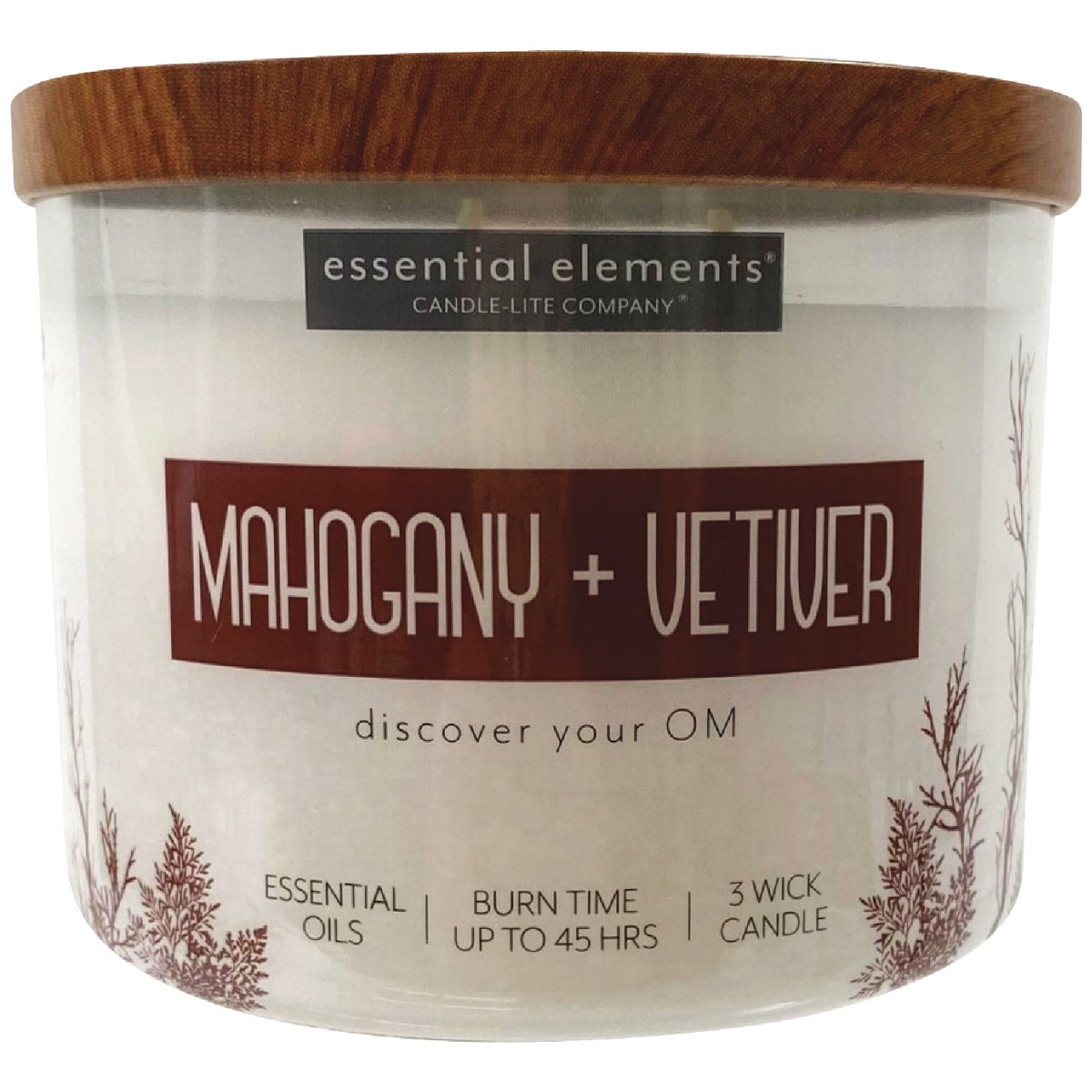 Essential Elements 14.75 Oz. Mahogany & Vetiver 3-wick Jar Candle