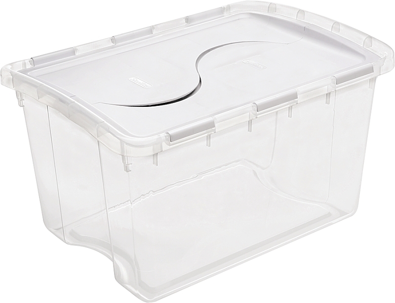 Storage Box, Hinged Lid, 48-Qt.