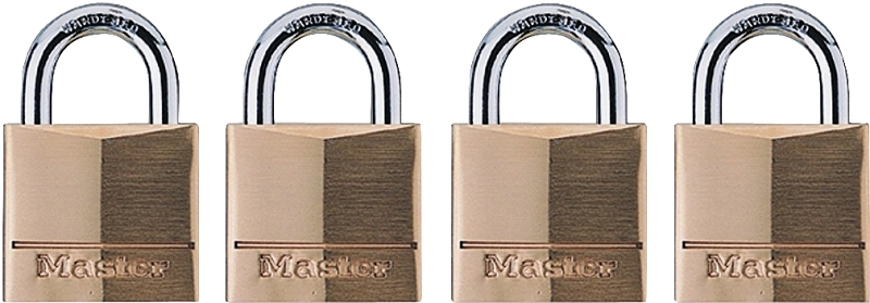 Keyed-Alike 4-Pin Padlocks, Solid-Brass, 3/4-In., 4-Pk.