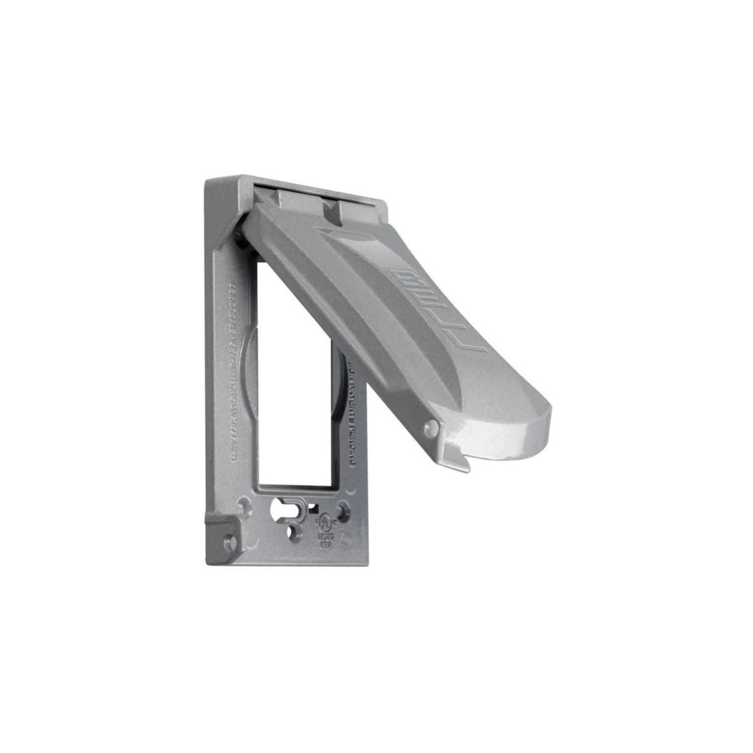 Single Gang Rectangular Die-cast Metal Gray Outdoor Electrical Box Flip Cover